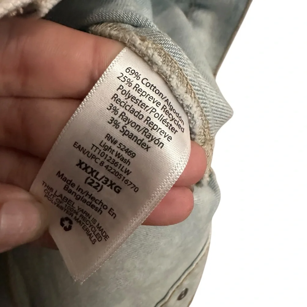 Time and Tru Light Wash Jean Jacket Size XXXL - Picture 5 of 5